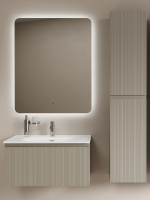 Тумба с раковиной Sancos Code 80 подвесная, серая платина