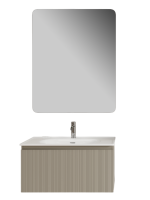 Тумба с раковиной Sancos Code 80 подвесная, серая платина