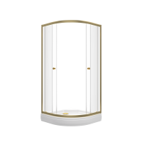 Душевой уголок Triton Альфа -Голд 90x90x202, с поддоном, профиль золото, стекло прозрачное