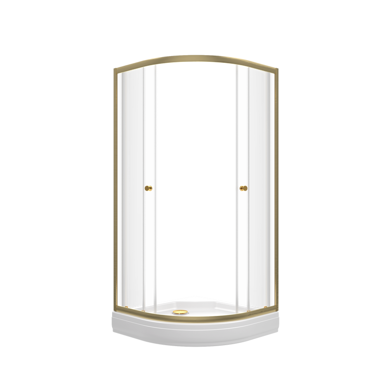 Душевой уголок Triton Альфа -Голд 90x90x202, с поддоном, профиль золото, стекло прозрачное