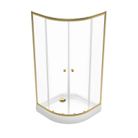 Душевой уголок Triton Альфа -Голд 90x90x202, с поддоном, профиль золото, стекло прозрачное