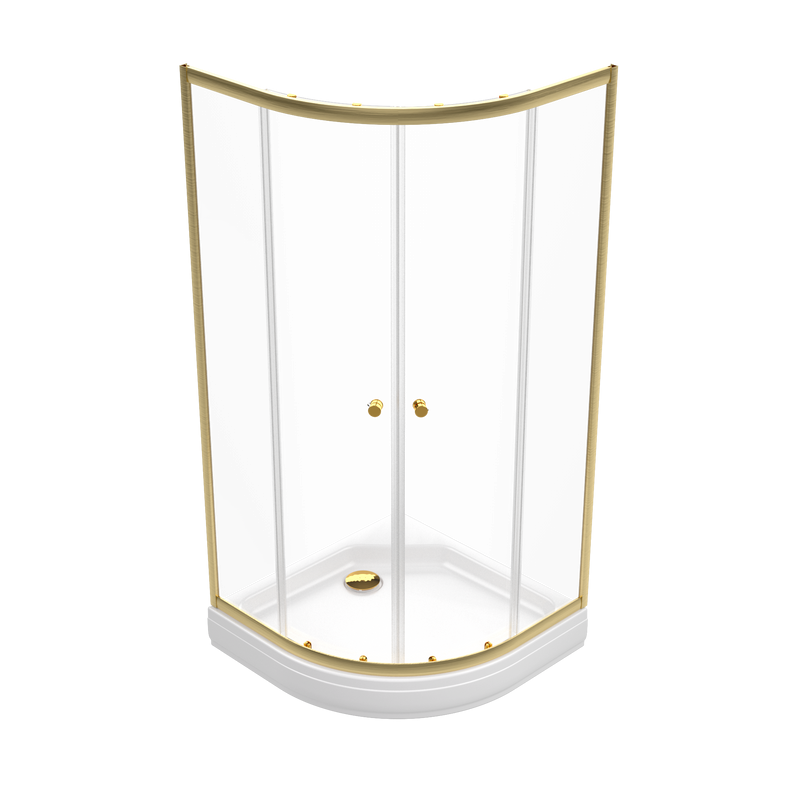 Душевой уголок Triton Альфа -Голд 90x90x202, с поддоном, профиль золото, стекло прозрачное