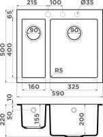 Комплект Мойка Omoikiri Bosen 59-2-GR leningrad grey + Измельчитель Nagare slim 1250