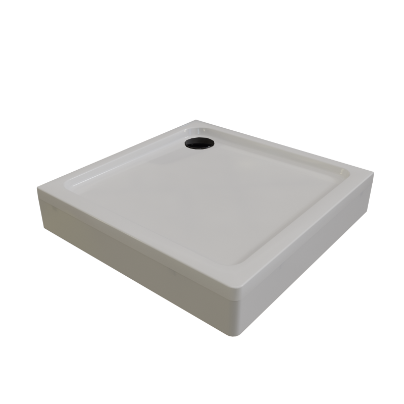 Поддон для душа Radomir Берген SQ 100x100 см, слив черный