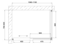 Душевой уголок Vegas Glass ZP+ZPV 110*80 08 10 профиль глянцевый хром, стекло сатин