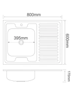 Мойка кухонная РМС MD6 MG6-8060L L Мойка кухонная РМС MD6 MG6-8060L L