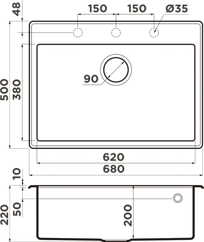 Комплект Мойка Omoikiri Tedori 68 бежевая + Измельчитель Nagare slim 500