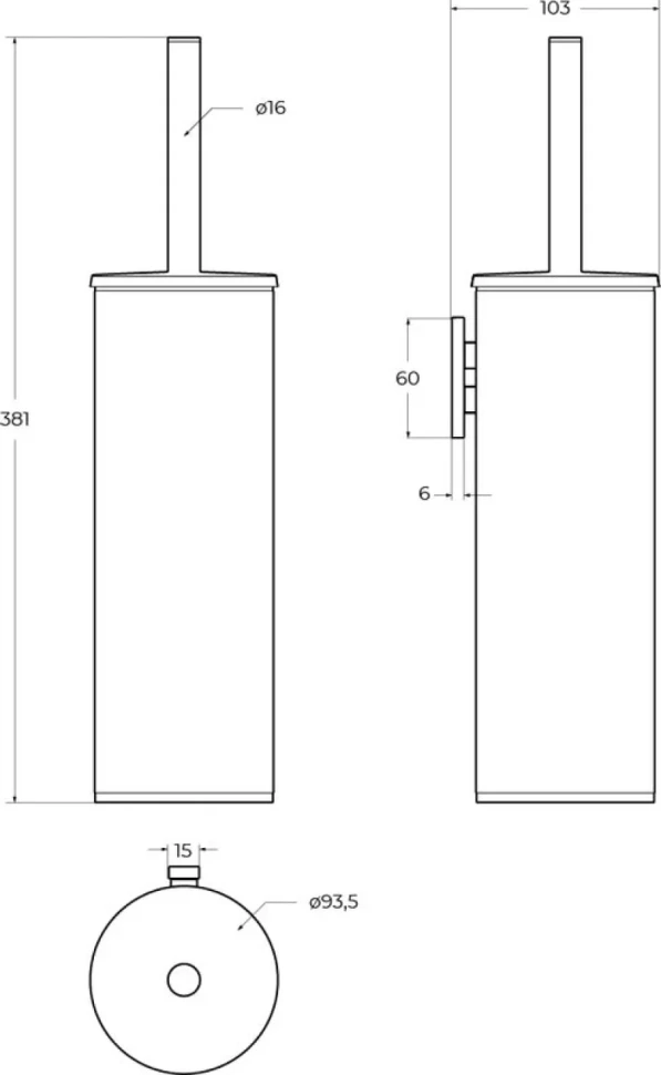Ершик Cezares Relax TBS-M-NOP черный матовый