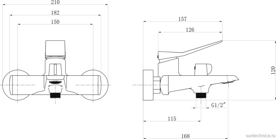 Смеситель для ванны с душем beWash Ripple BVMM0BT135 хром