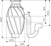 Комплект Мойка Omoikiri Tedori 85-2-U платина + Измельчитель Nagare 1000
