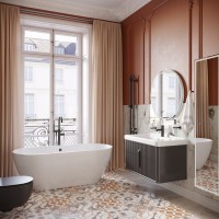 Тумба с раковиной STWORKI Молде 95 антрацит, с сифоном