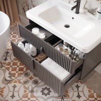 Тумба с раковиной STWORKI Молде 95 антрацит, с сифоном