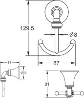 Крючок Rose RG1221 хром