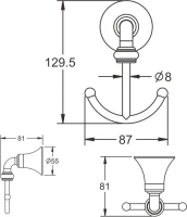 Крючок Rose RG1221 хром Крючок Rose RG1221 хром