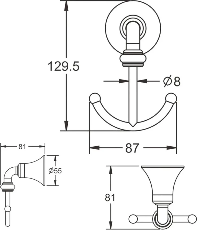 Крючок Rose RG1221 хром