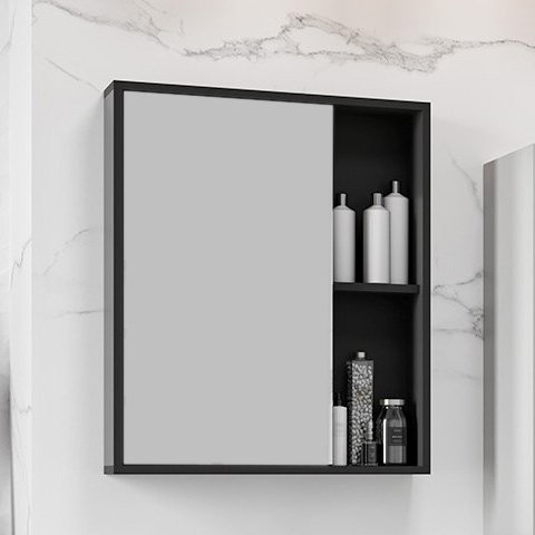 Зеркало-шкаф Misty Ненси универсальное 60 антрацит