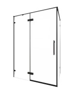 Душевой уголок Veconi Premium Alassio SP B 140х80, профиль матовый черный, стекло прозрачное