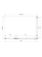 Душевой уголок Veconi Premium Alassio SP B 140х80, профиль матовый черный, стекло прозрачное