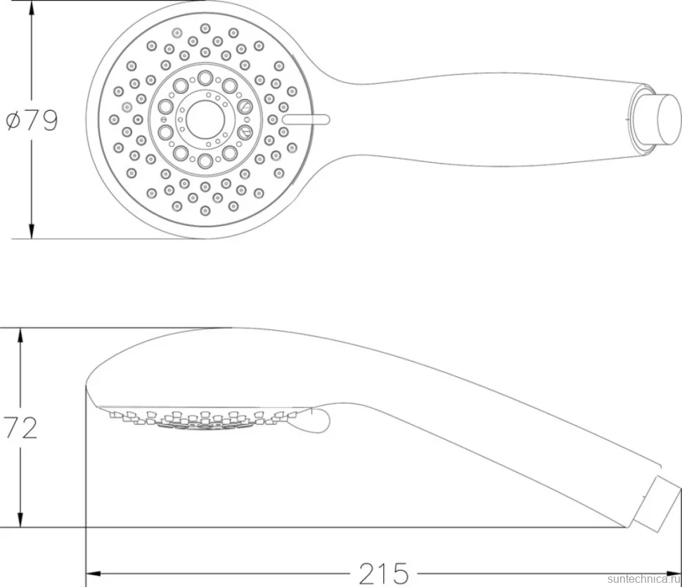 Душевая лейка Aquanet AF000-07B чёрная матовая