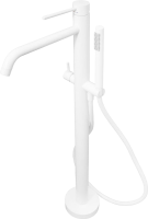 Напольный смеситель для ванны с душем Paffoni Light LIG032BO С ВНУТРЕННЕЙ ЧАСТЬЮ, матовый белый