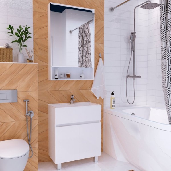 Мебель для ванной комнаты 1MarKa Mira 60H белый глянец