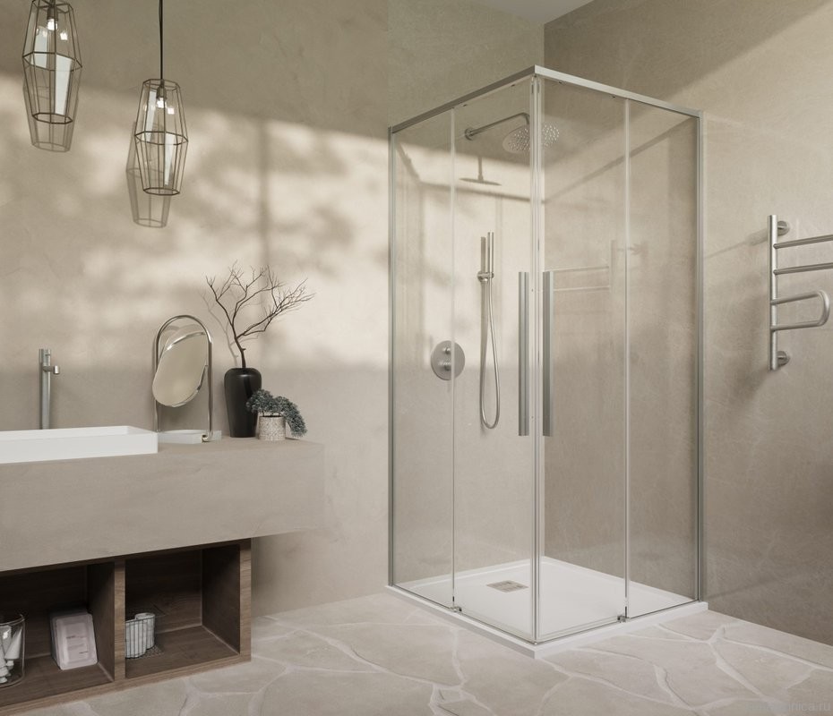 Душевой уголок Vincea Slim-N VSS-4SN9010CLBN 100x90, профиль брашированный никель