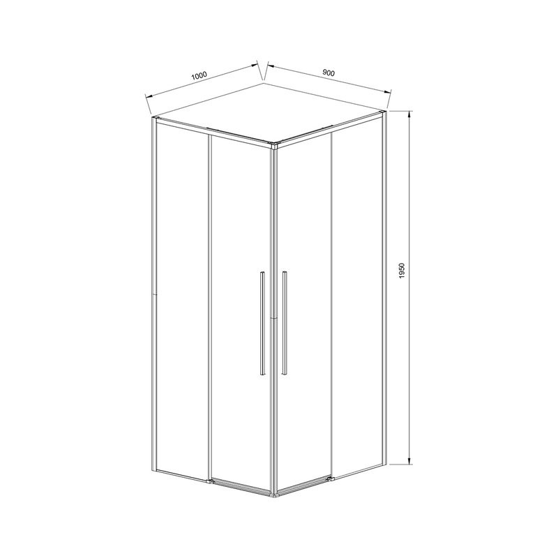 Душевой уголок Vincea Slim-N VSS-4SN9010CLBN 100x90, профиль брашированный никель