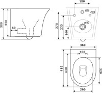 Комплект Унитаз подвесной Bauedge Bau Spectrum PRO безободковый, с микролифтом, белый + Звукоизоляция Geberit + Инсталляция Duofix Delta 458.163.21.1 с кнопкой смыва, хром