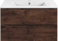 Тумба с раковиной Vincea Mia 80 темный дуб, раковина VBS-13980