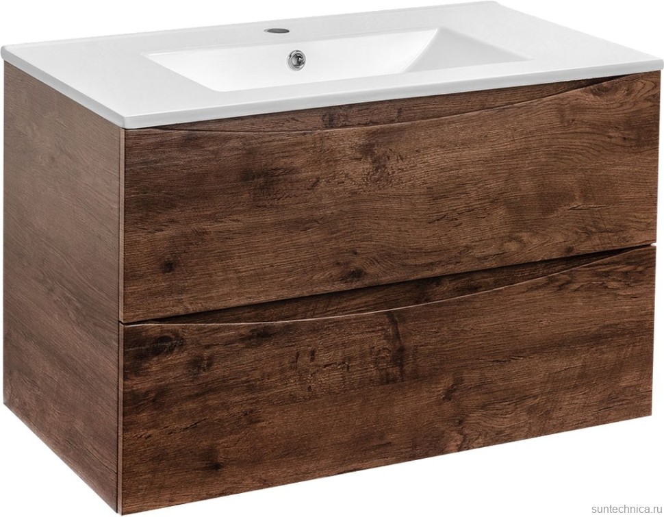 Тумба с раковиной Vincea Mia 80 темный дуб, раковина VBS-13980