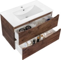 Тумба с раковиной Vincea Mia 80 темный дуб, раковина VBS-13980