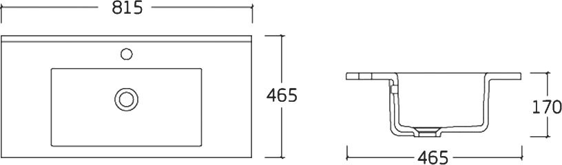 Тумба с раковиной Vincea Mia 80 темный дуб, раковина VBS-13980
