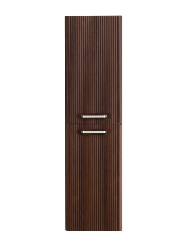 Шкаф-пенал для ванной BelBagno Due 40 подвесной, ручки хром полированный, noce