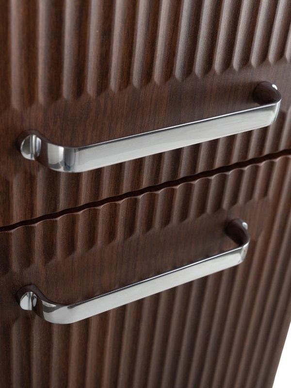 Шкаф-пенал для ванной BelBagno Due 40 подвесной, ручки хром полированный, noce