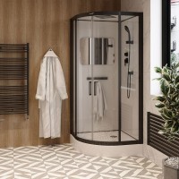 Душевая кабина Ceruttispa Viva 101B 100x100, профиль черный