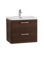 Тумба с раковиной BelBagno Due 60 ручки хром полированный, noce