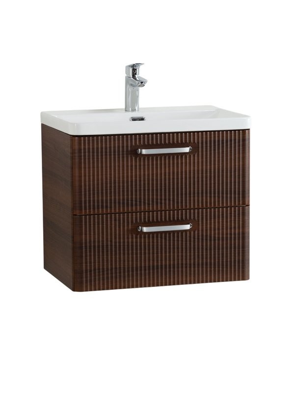 Тумба с раковиной BelBagno Due 60 ручки хром полированный, noce