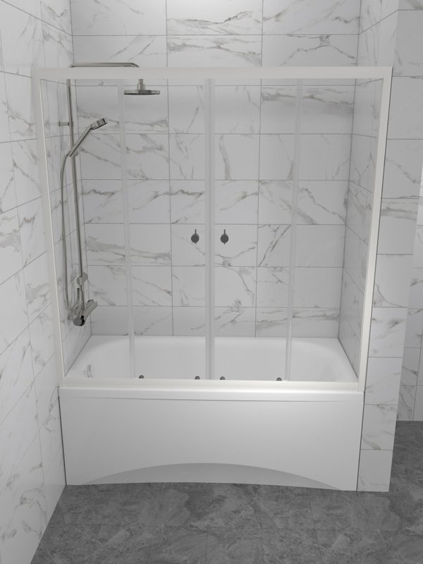 Шторка на ванну Triton Ультра 150 профиль глянцевый белый