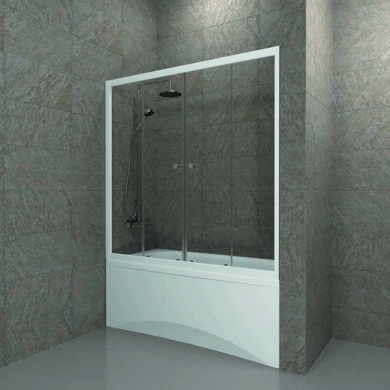 Шторка на ванну Triton Ультра 150 профиль глянцевый белый