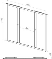 Шторка на ванну Triton Ультра 150 профиль глянцевый белый