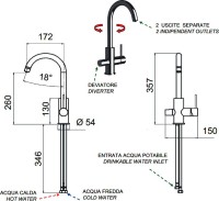 Смеситель для кухни Remer Minimal N792DW чёрный брашированный хром