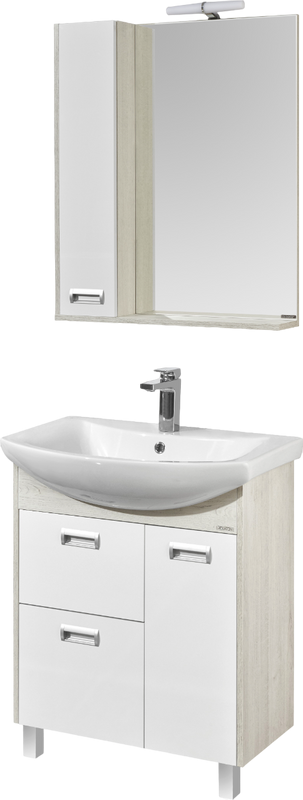 Мебель для ванной комнаты AQUATON Бекка PRO 70 белая, дуб сомерсет