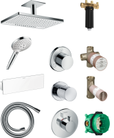 Душевой комплект Hansgrohe Rainmaker Select 460 (2 jet) 24004400 + 26530400 + 28272000 + 26456400 + 15932000 + 15972000 + 157560