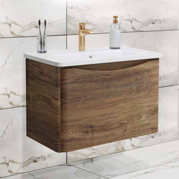 Тумба с раковиной Runo Тоскана 60 темное дерево