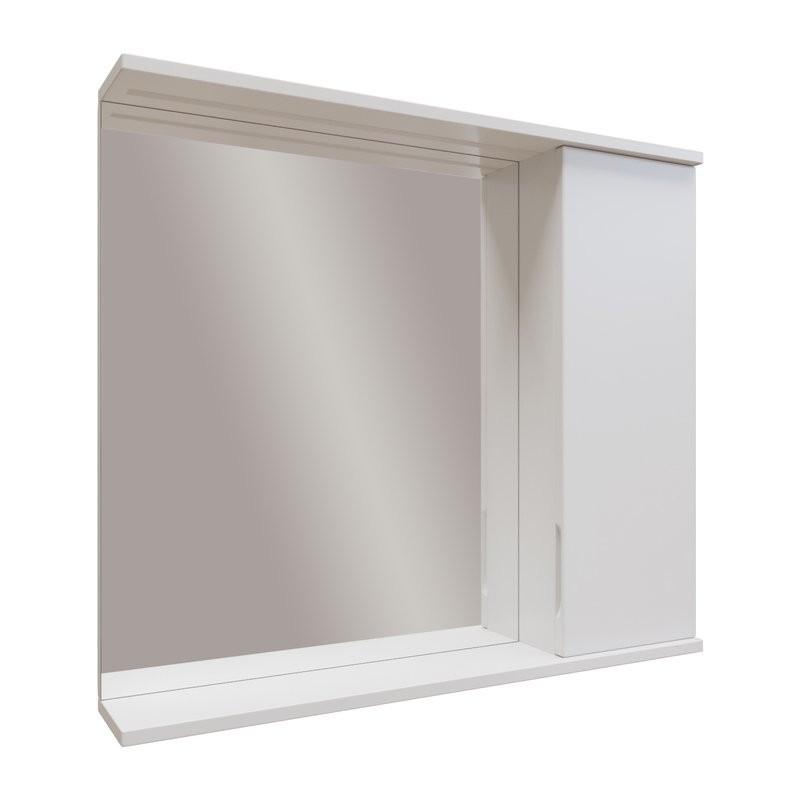 Зеркало Mixline Лайн 80 правое с подсветкой, белое