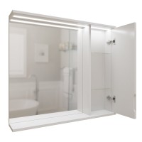 Зеркало Mixline Лайн 80 правое с подсветкой, белое