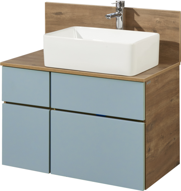 Тумба под раковину со столешницей AQUATON Лофт Фабрик 80 дуб рустикальный