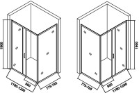 Душевой уголок Orange E23 12080TCR стекло прозрачное, профиль хром