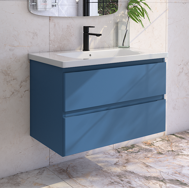 Тумба под раковину без столешницы Caprigo Forte 90 подвесная, бриллиантово-синий