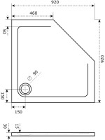 Поддон для душа Good Door Пента 90x90 с сифоном